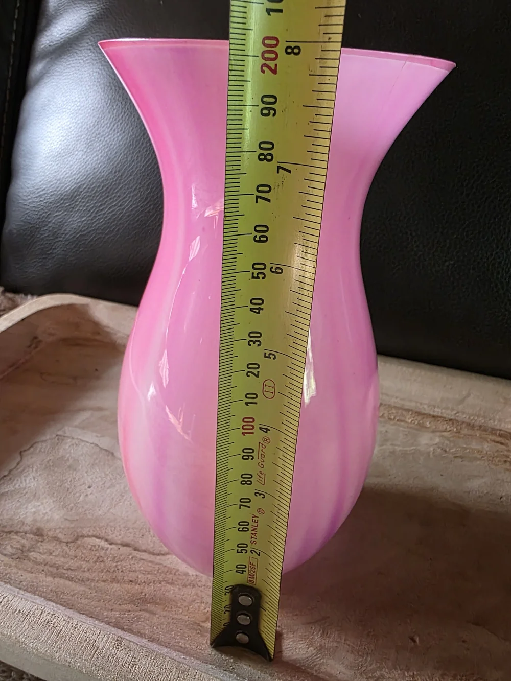 Pink and Green Swirl Glass Vase